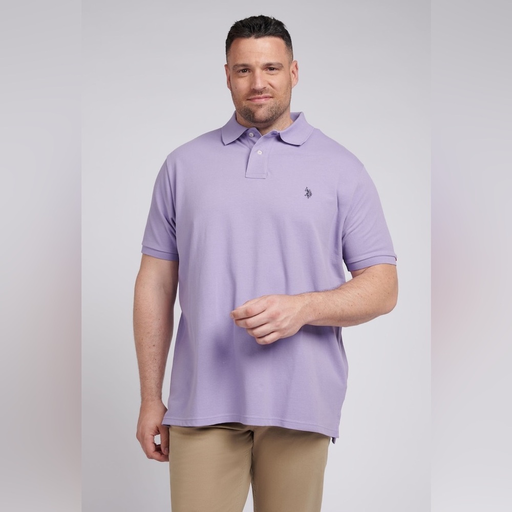 U.S. Polo Assn. Luxury Feel Polo Shirt 100% Cotton Lilac 11304598 , Men’s XL